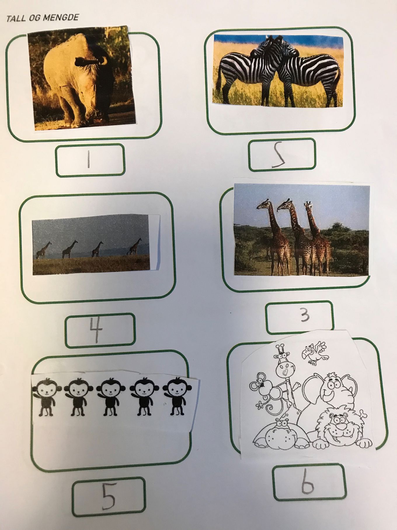 Telling av dyr i matematikk
